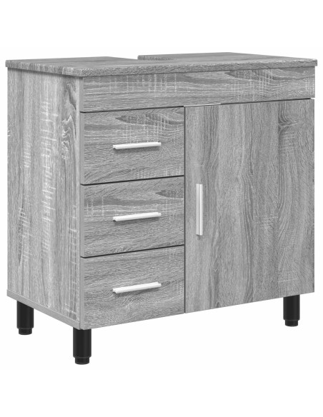 Mobiletto da bagno Sonoma grigio 60 x 35 x 60 cm