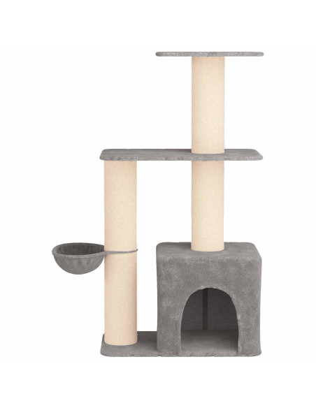 Albero per gatti con pali per graffiare in sisal Grigio Chiaro