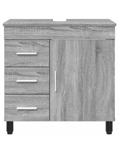 Mobiletto da bagno Sonoma grigio 60 x 35 x 60 cm