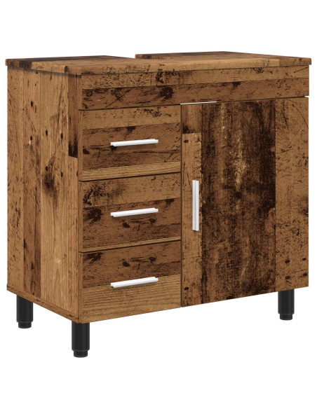Mobiletto da bagno Legno antico 60 x 35 x 60 cm