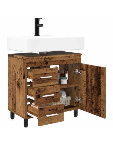 Mobiletto da bagno Legno antico 60 x 35 x 60 cm