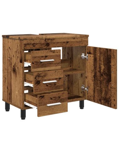 Mobiletto da bagno Legno antico 60 x 35 x 60 cm