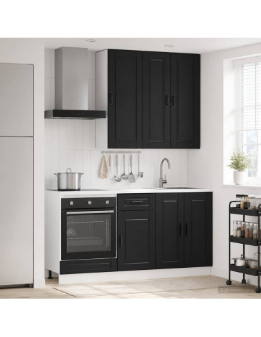 Unità Cucina PORTO 5 pcs Nero Legno ingegnerizzato