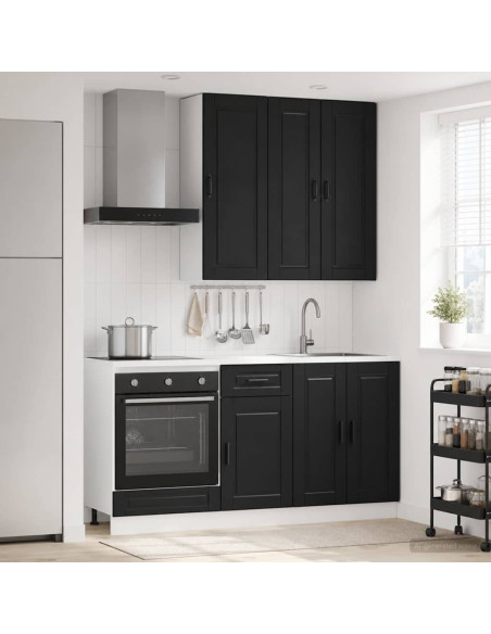 Unità Cucina PORTO 5 pcs Nero Legno ingegnerizzato