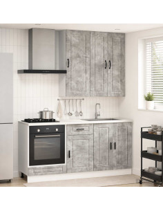 Unità Cucina PORTO 5 pcs Grigio Cemento Legno ingegnerizzato