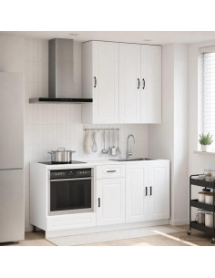 Unità Cucina PORTO 5 pcs Bianco Lucido Legno ingegnerizzato