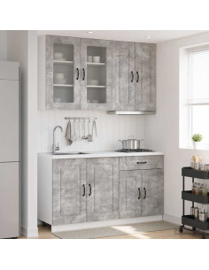 Unità Cucina KALMAR 4 pcs Grigio Cemento Legno ingegnerizzato