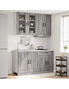 Unità Cucina KALMAR 4 pcs Sonoma grigio Legno ingegnerizzato