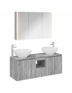 Set di Armadi da Bagno 4 pcs Sonoma grigio Legno ingegnerizzato
