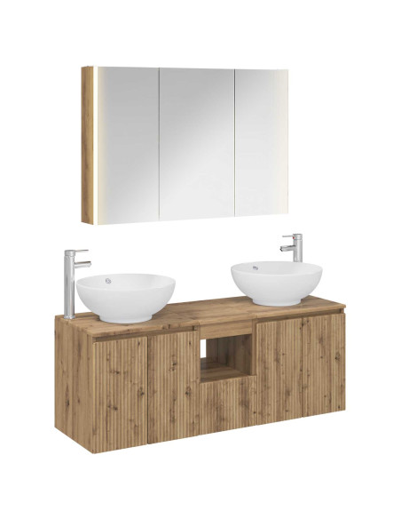 Set di Armadi da Bagno 4 pcs Rovere Artigianale
