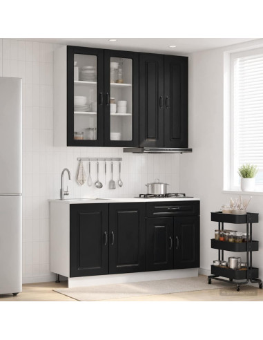 Unità Cucina KALMAR 4 pcs Nero Legno ingegnerizzato