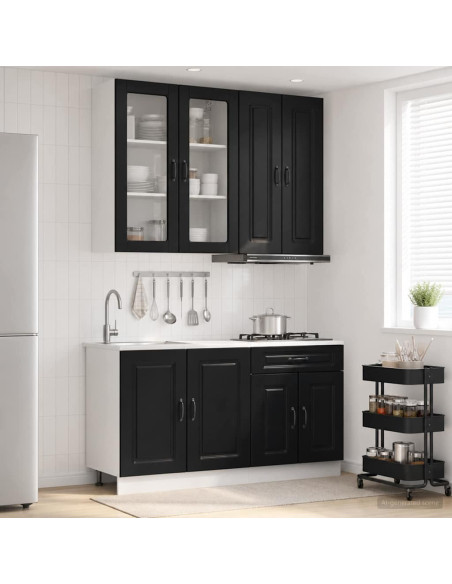 Unità Cucina KALMAR 4 pcs Nero Legno ingegnerizzato