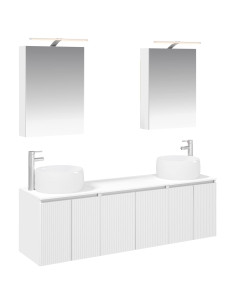 Set di Armadi da Bagno 5 pcs Bianco Legno ingegnerizzato