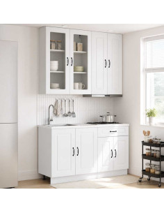 Unità Cucina KALMAR 4 pcs Bianco Lucido Legno ingegnerizzato