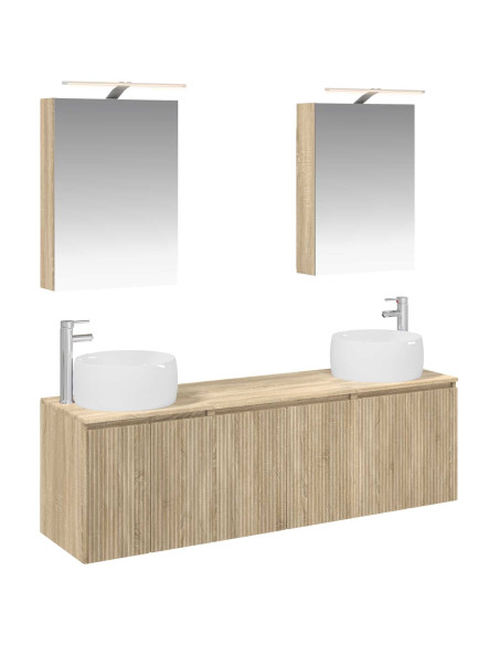 Set di Armadi da Bagno 5 pcs Rovere Sonoma Legno ingegnerizzato