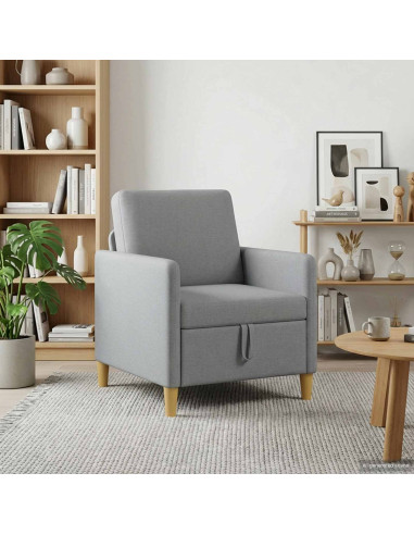 Divano con Storage Grigio Chiaro 72 x 78 x 87 cm Poliestere