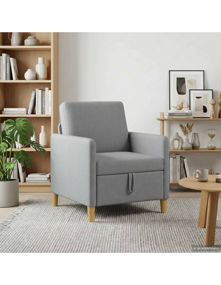 Divano con Storage Grigio Chiaro 72 x 78 x 87 cm Poliestere