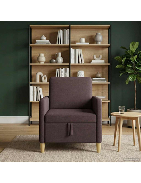 Divano con Storage Marrone Scuro 72 x 78 x 87 cm Poliestere