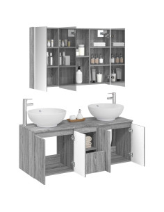 Set di Armadi da Bagno 4 pcs Sonoma grigio Legno ingegnerizzato 2