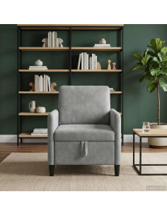 Divano con Storage Grigio Chiaro 72 x 78 x 87 cm Poliestere