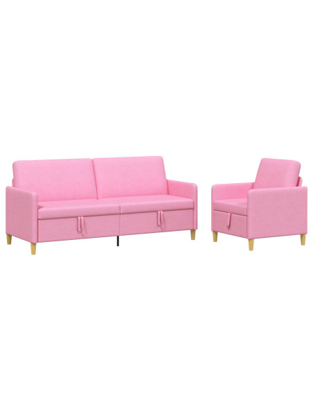 Set di Divani con Storage 2 pcs Rosa Poliestere