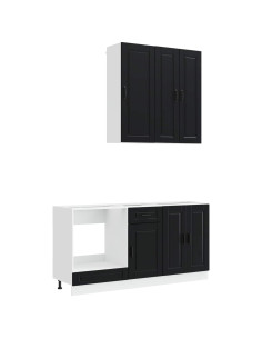 Unità Cucina PORTO 5 pcs Nero Legno ingegnerizzato 2