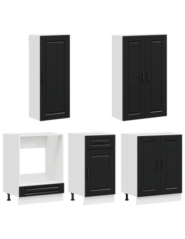 Unità Cucina PORTO 5 pcs Nero Legno ingegnerizzato