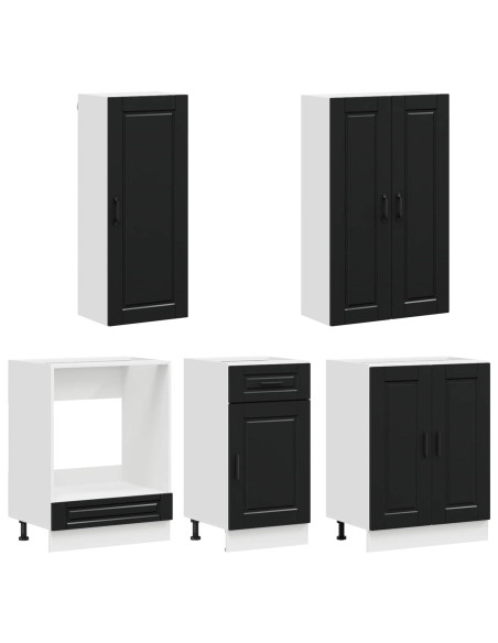 Unità Cucina PORTO 5 pcs Nero Legno ingegnerizzato