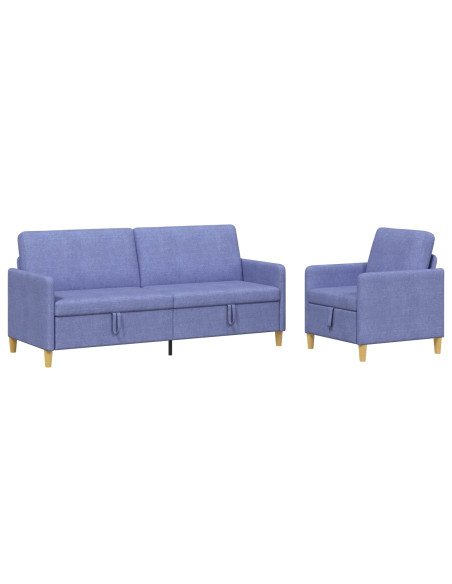 Set di Divani con Storage 2 pcs Blu jeans Poliestere