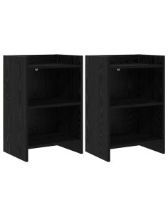 Comodini 2 pcs Rovere Nero 40 x 30 x 60 cm Legno ingegnerizzato