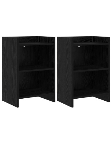 Comodini 2 pcs Rovere Nero 40 x 30 x 60 cm Legno ingegnerizzato