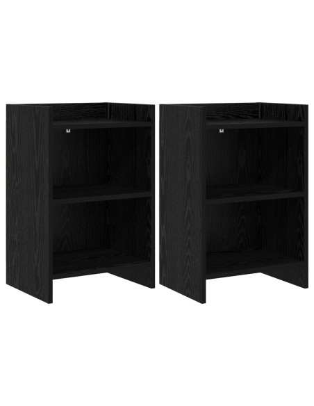 Comodini 2 pcs Rovere Nero 40 x 30 x 60 cm Legno ingegnerizzato