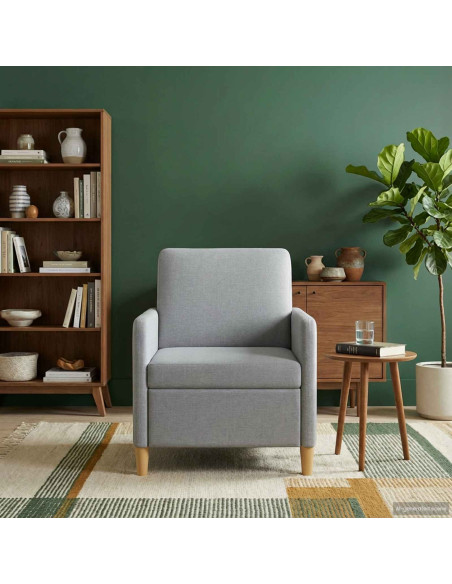 Divano con Storage Grigio Chiaro 72 x 78 x 87 cm Poliestere
