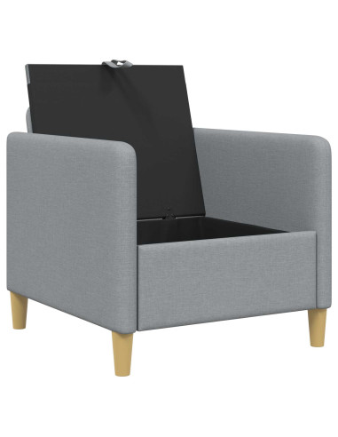 Divano con Storage Grigio Chiaro 72 x 78 x 87 cm Poliestere