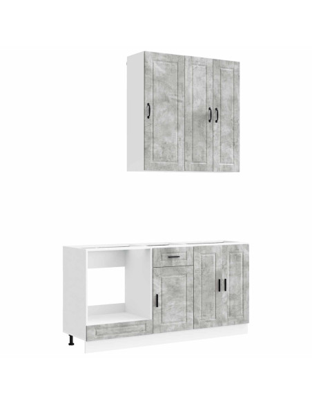 Unità Cucina PORTO 5 pcs Grigio Cemento Legno ingegnerizzato