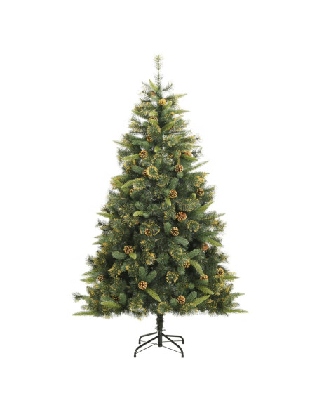 Albero di Natale Artificiale Incernierato con Pigne 240 cm