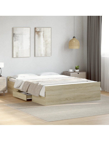 Giroletto Cassetti Rovere Sonoma 120x190 cm Legno Multistrato