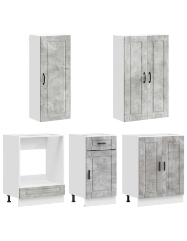 Unità Cucina PORTO 5 pcs Grigio Cemento Legno ingegnerizzato