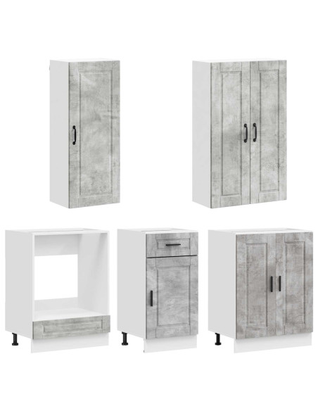Unità Cucina PORTO 5 pcs Grigio Cemento Legno ingegnerizzato