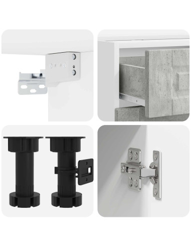 Unità Cucina PORTO 5 pcs Grigio Cemento Legno ingegnerizzato