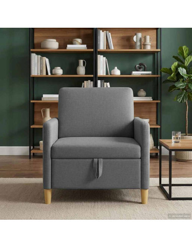 Divano con Storage Grigio Scuro 72 x 78 x 87 cm Poliestere