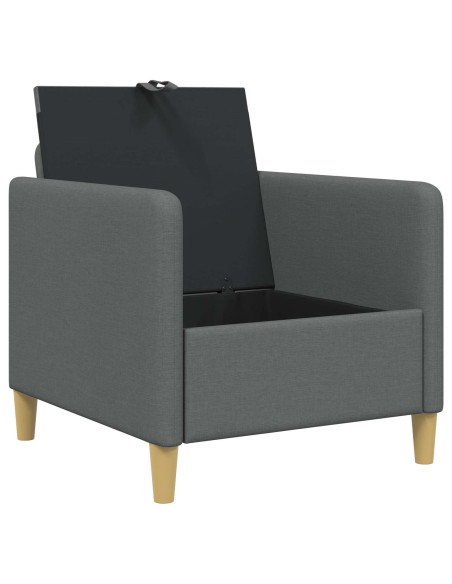 Divano con Storage Grigio Scuro 72 x 78 x 87 cm Poliestere