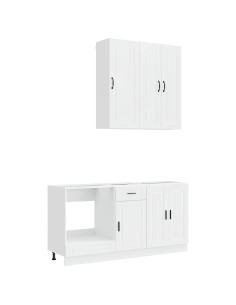 Unità Cucina PORTO 5 pcs Bianco Lucido Legno ingegnerizzato 2