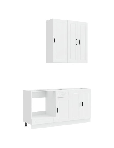 Unità Cucina PORTO 5 pcs Bianco Lucido Legno ingegnerizzato