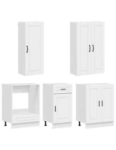 Unità Cucina PORTO 5 pcs Bianco Lucido Legno ingegnerizzato