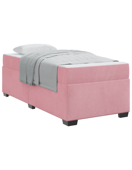 Struttura del letto con materasso Rosa 80 x 200 cm Tessuto