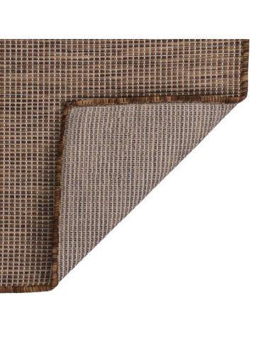 Tappeto da Esterni a Tessitura Piatta 80x250 cm Marrone