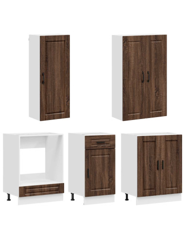 Unità Cucina PORTO 5 pcs Rovere Marrone Legno ingegnerizzato