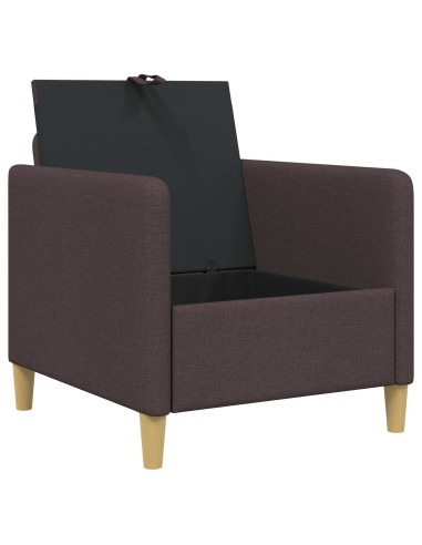 Divano con Storage Marrone Scuro 72 x 78 x 87 cm Poliestere