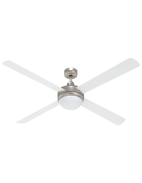 Ventilatore da soffitto con luce e telecomando Ø 130 cm Bianco